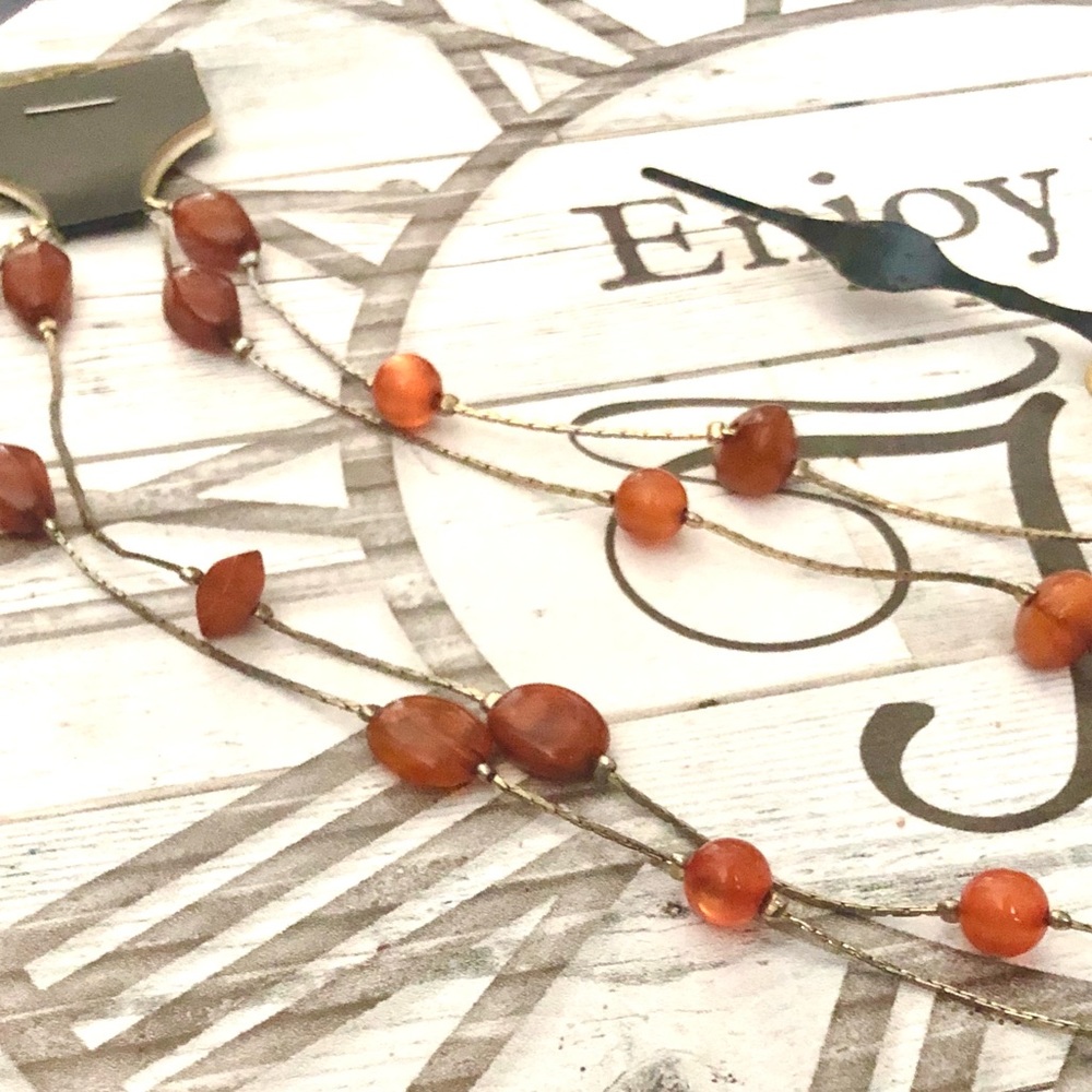 033 Ms scarlet tamp Icing brand AMBER BEADED piece of jewelry